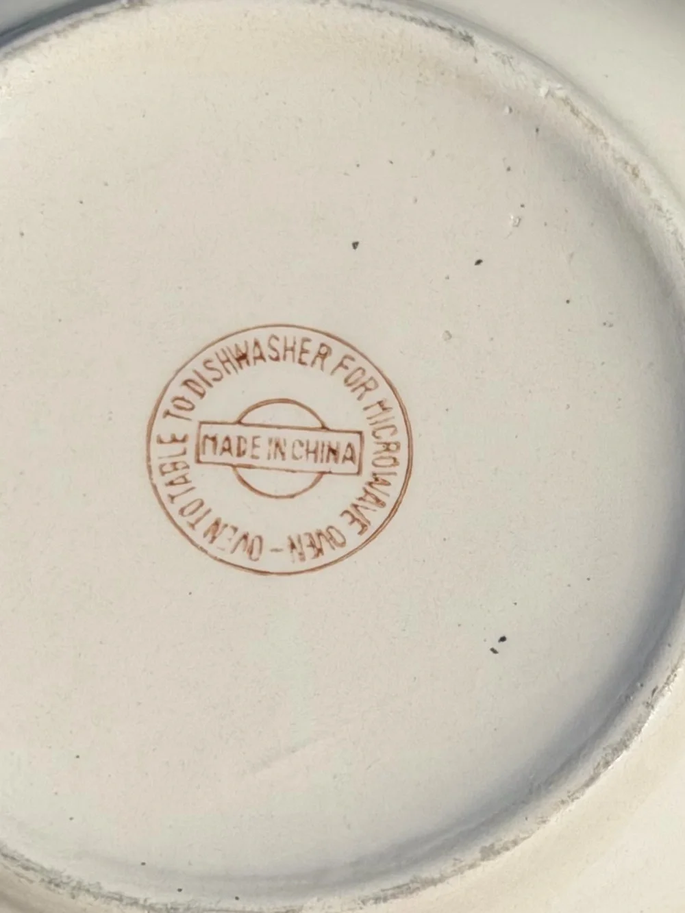 Vintage Prinetti Glossy Stoneware Serving Bowl, Orange Band Ring 9